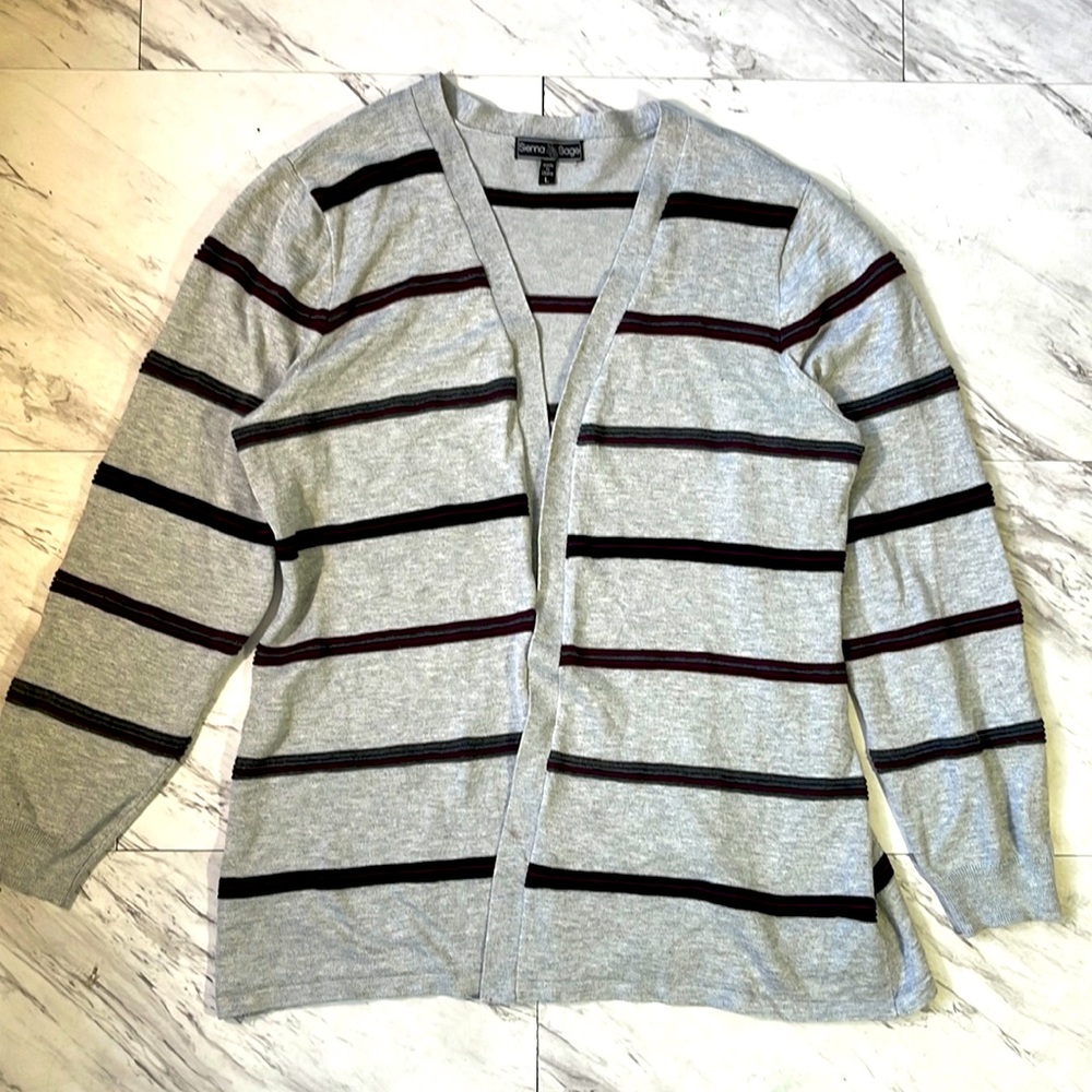 Women L grey sweater cardigan